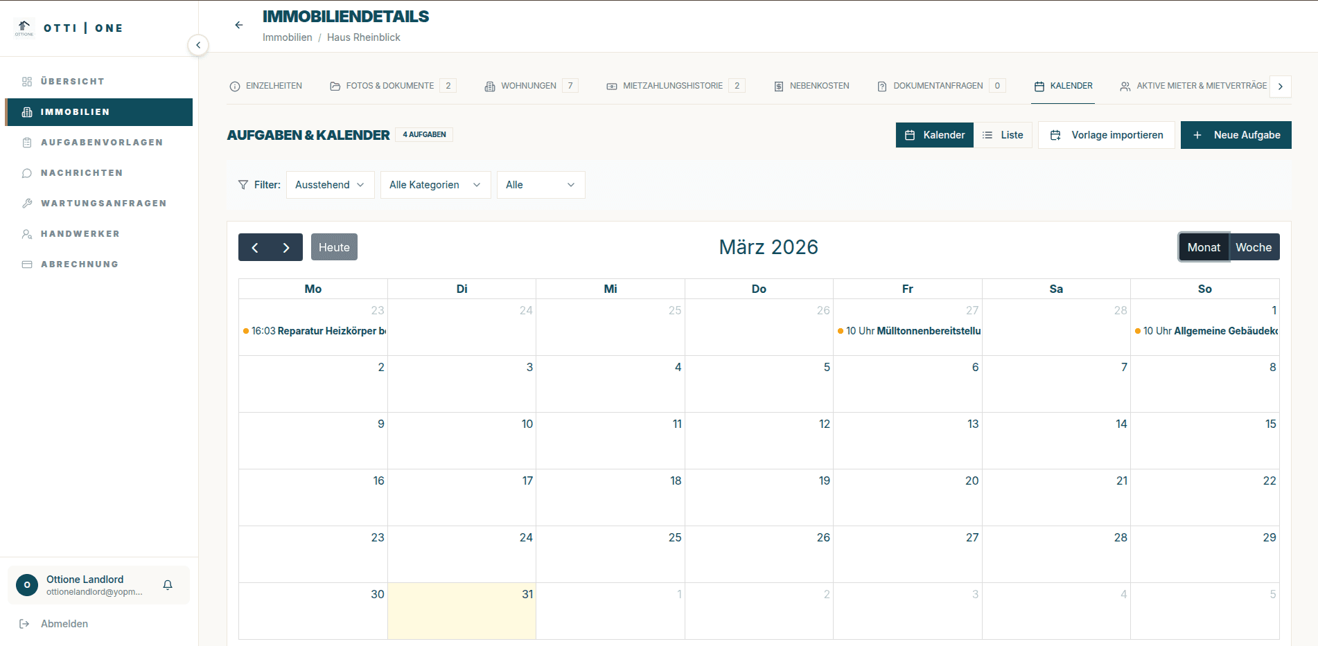 Aufgaben & Kalender